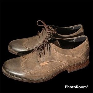 Clark’s Men’s Brown Leather Wing Tip Oxford Casual Dress Shoes
